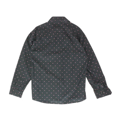 Black Polka Dot Long Sleeve Button Down
