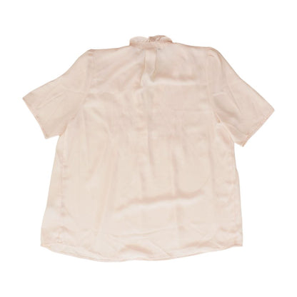 Pink Solid Short Sleeve Blouse