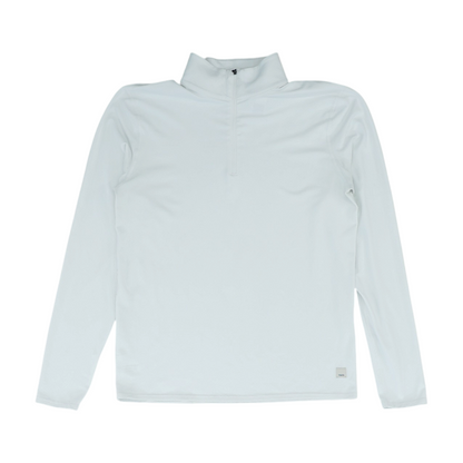 White Solid 1/4 Zip Pullover