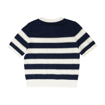 Navy Striped Pullover Sweater