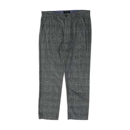 Gray Plaid Straight Pants