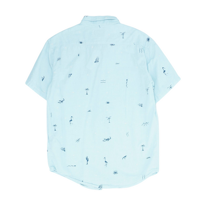 Blue Print Short Sleeve Button Down