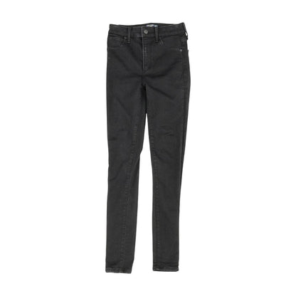 Black Solid High Rise Skinny Leg Jeans