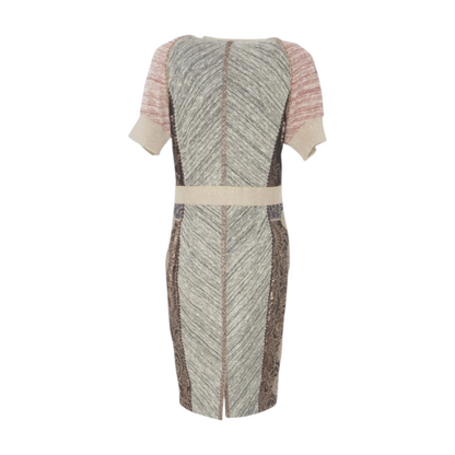 Brown Lace Cotton Blend Midi Dress