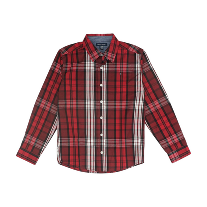 Red Plaid Long Sleeve Button Down