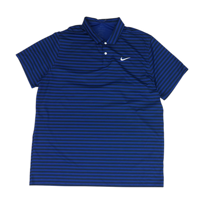 Blue Striped Short Sleeve Polo