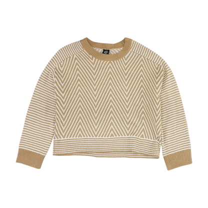 Tan Chevron Pullover Sweater
