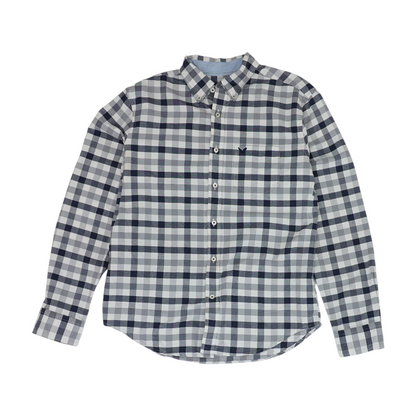White Check Long Sleeve Button Down