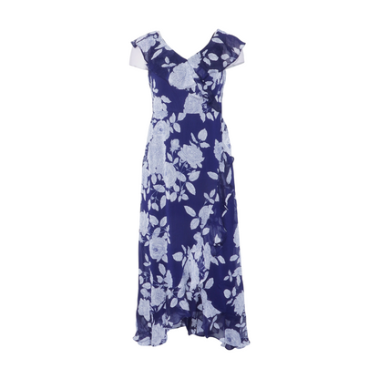 Navy Floral Midi Dress