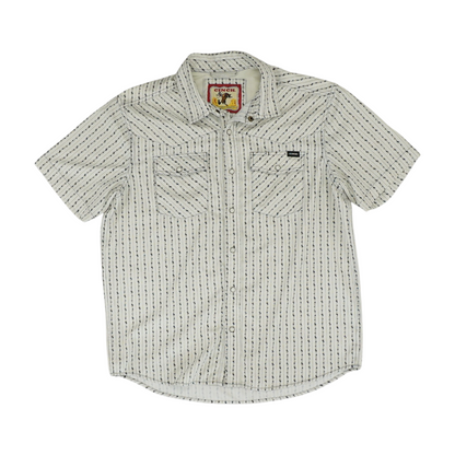 Cream Floral Short Sleeve Button Down