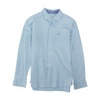 Blue Solid Long Sleeve Button Down