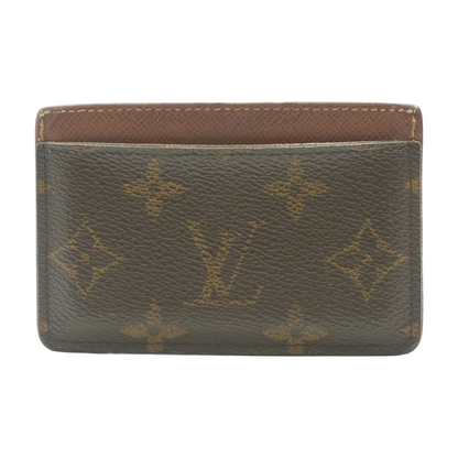 Brown Simple Card Case in Monogram Canvas