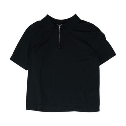 Black Solid Short Sleeve Polo