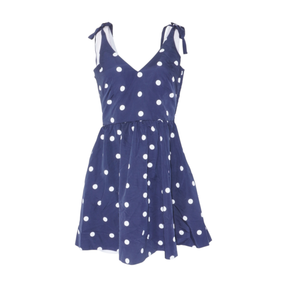 Navy Polka Dot Mini Dress