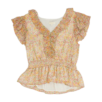 Beige Floral Blouse