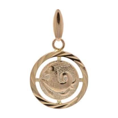 14K Gold Ram Medal Pendant