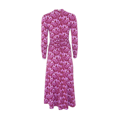 Purple Print Midi Dress