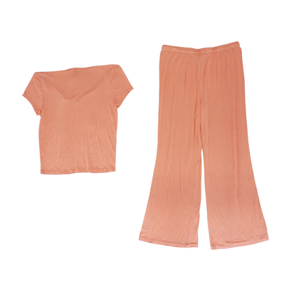 Peach Solid Pajama Set