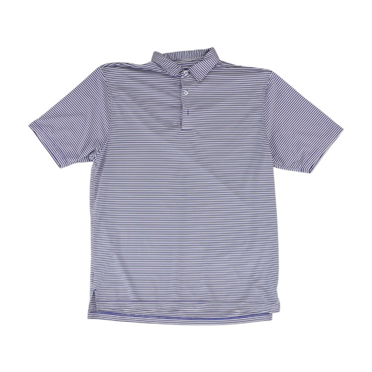 Blue Striped Short Sleeve Polo