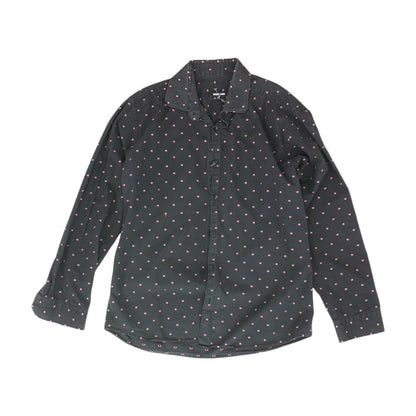Black Polka Dot Long Sleeve Button Down