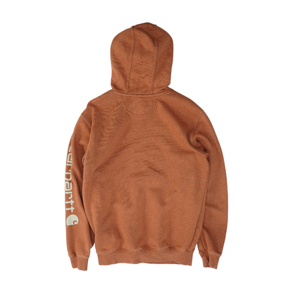 Orange Solid Hoodie Pullover
