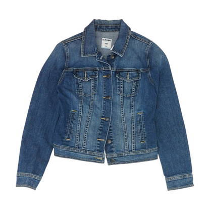 Blue Solid Denim Jacket