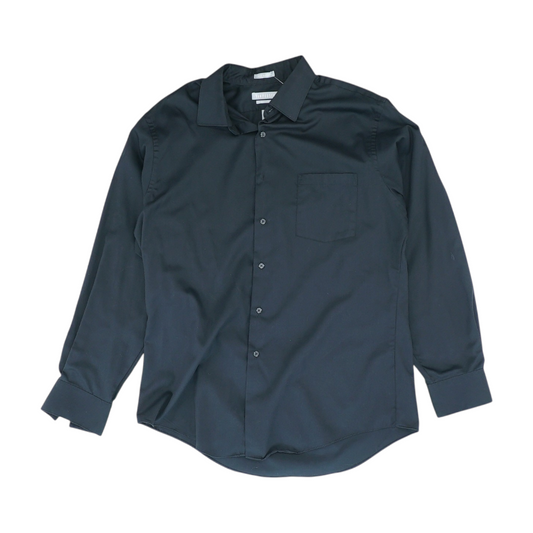 Black Solid Long Sleeve Button Down