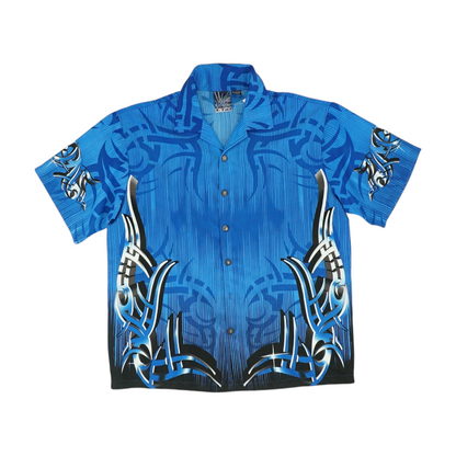 Blue Print Short Sleeve Button Down
