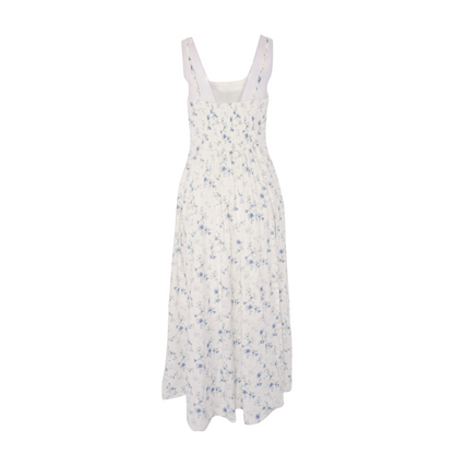 White Floral Midi Dress