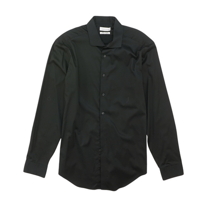 Black Solid Long Sleeve Button Down