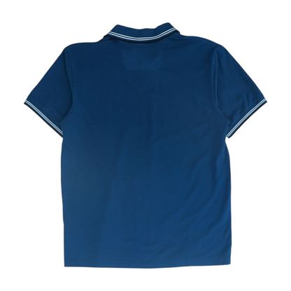 Blue Solid Short Sleeve Polo
