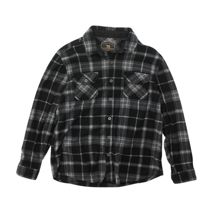 Black Plaid Flannel Button Down