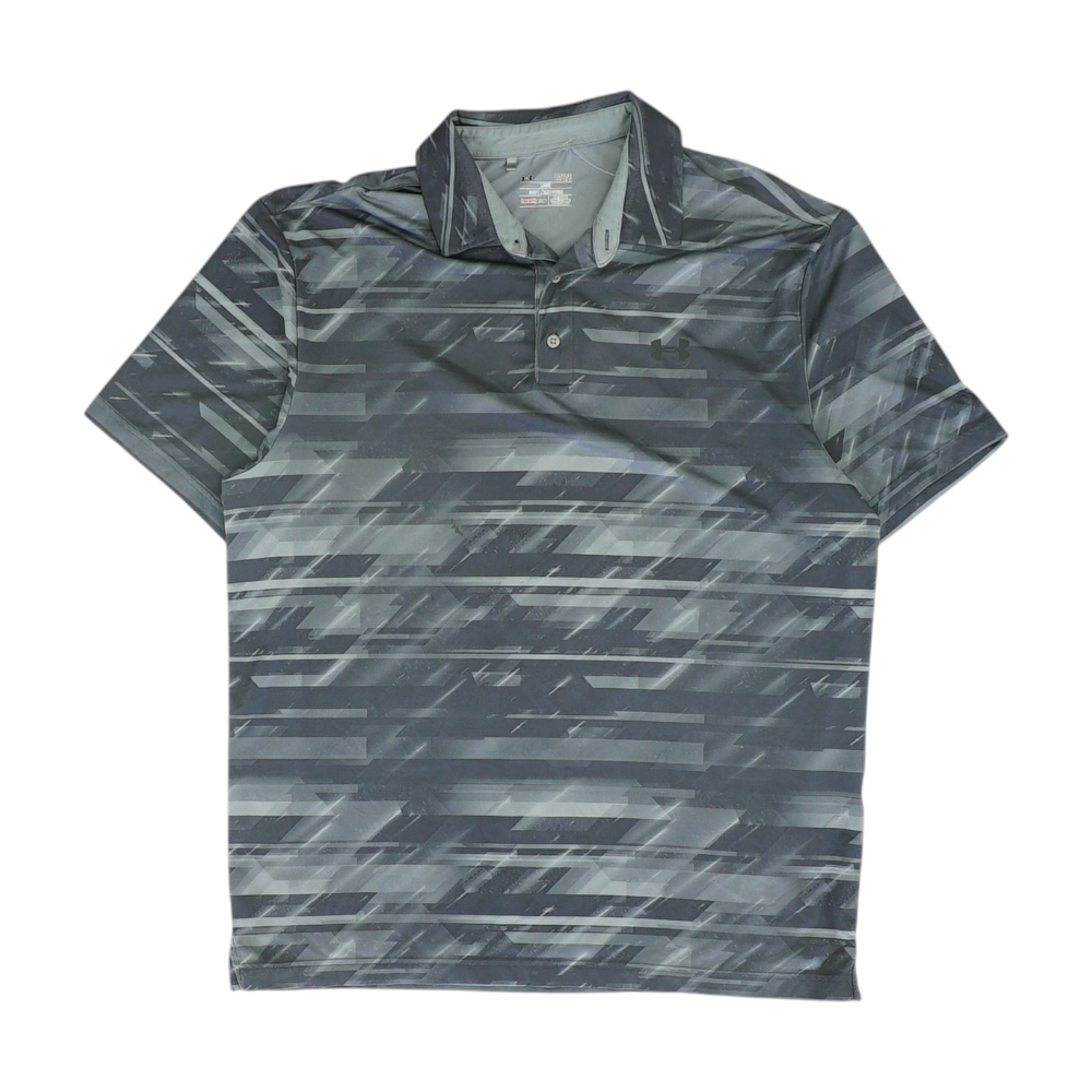 Gray Print Short Sleeve Polo