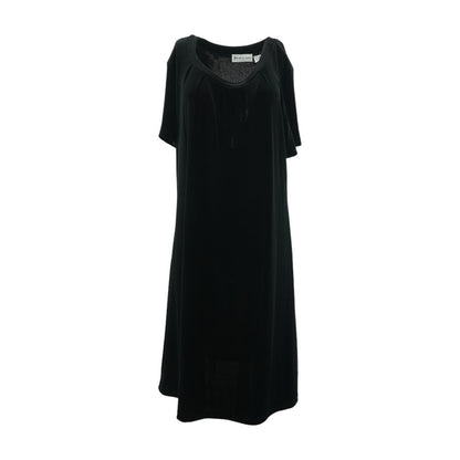 Vintage Black Solid Midi Dress