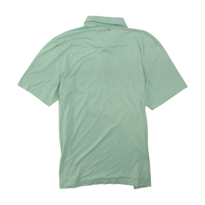 Green Color Block Short Sleeve Polo
