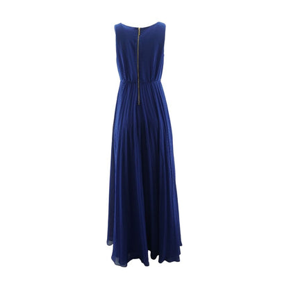 Blue Solid Maxi Dress