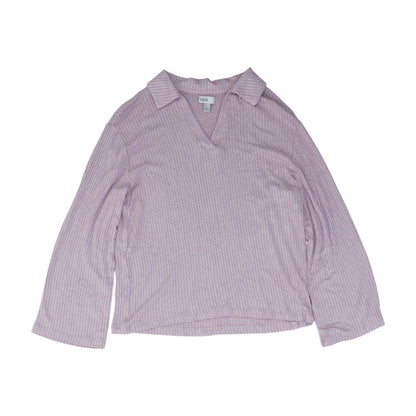 Pink V Neck Knit Top