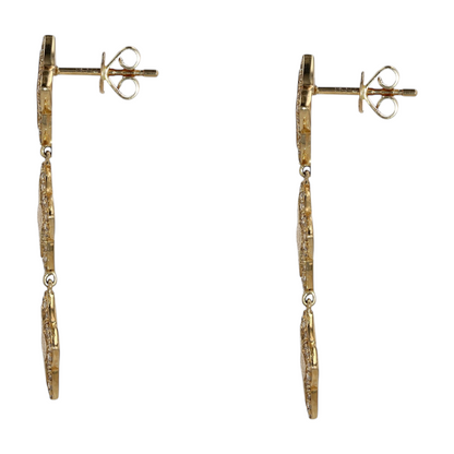 5/8 ctw 14K Yellow Gold Diamond Drop Earrings