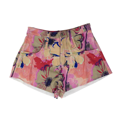 Multi Floral Denim Shorts
