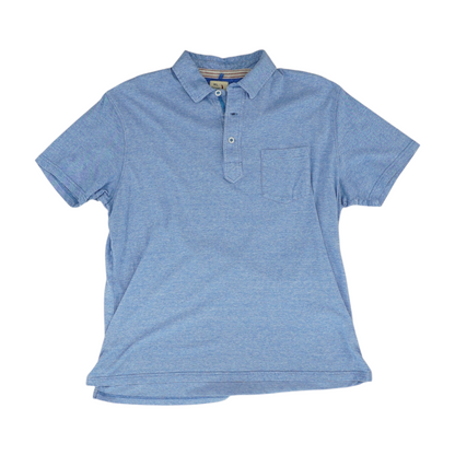 Blue Solid Short Sleeve Polo