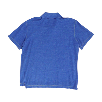 Blue Solid Short Sleeve Polo