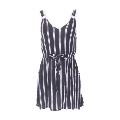 Black Striped Mini Dress