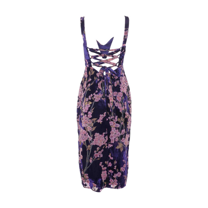Navy Floral Midi Dress