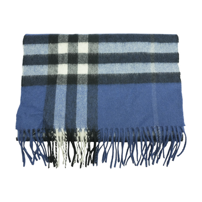 Thistle Blue Giant Icon Check Cashmere Scarf