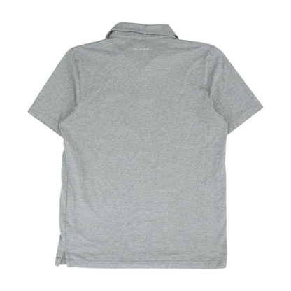 Gray Striped Short Sleeve Polo