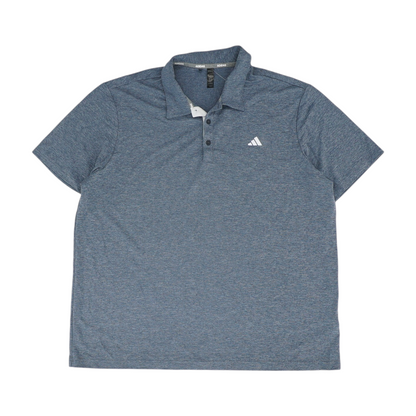 Blue Solid Short Sleeve Polo