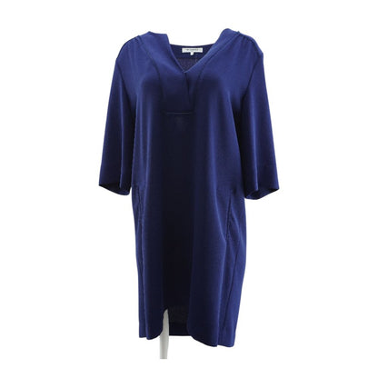 Navy Solid Midi Dress