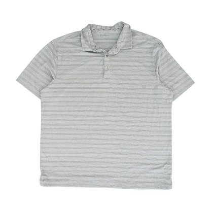 Gray Striped Short Sleeve Polo