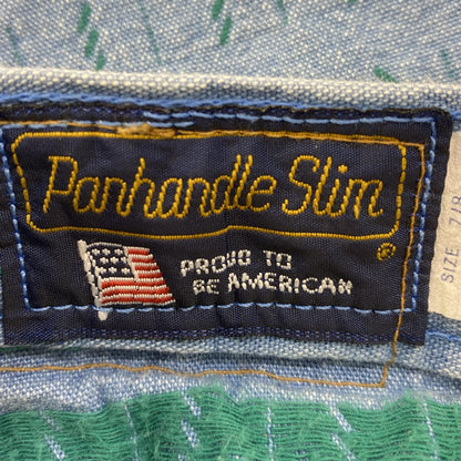 Vintage Blue Print Denim Shorts