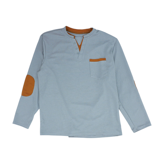 Gray Solid Henley T-Shirt